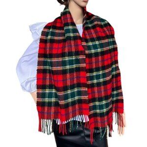 Royal Highland Tartan Wool Scarf 54 inches Fringe 3 in Made in Scotland Vintage